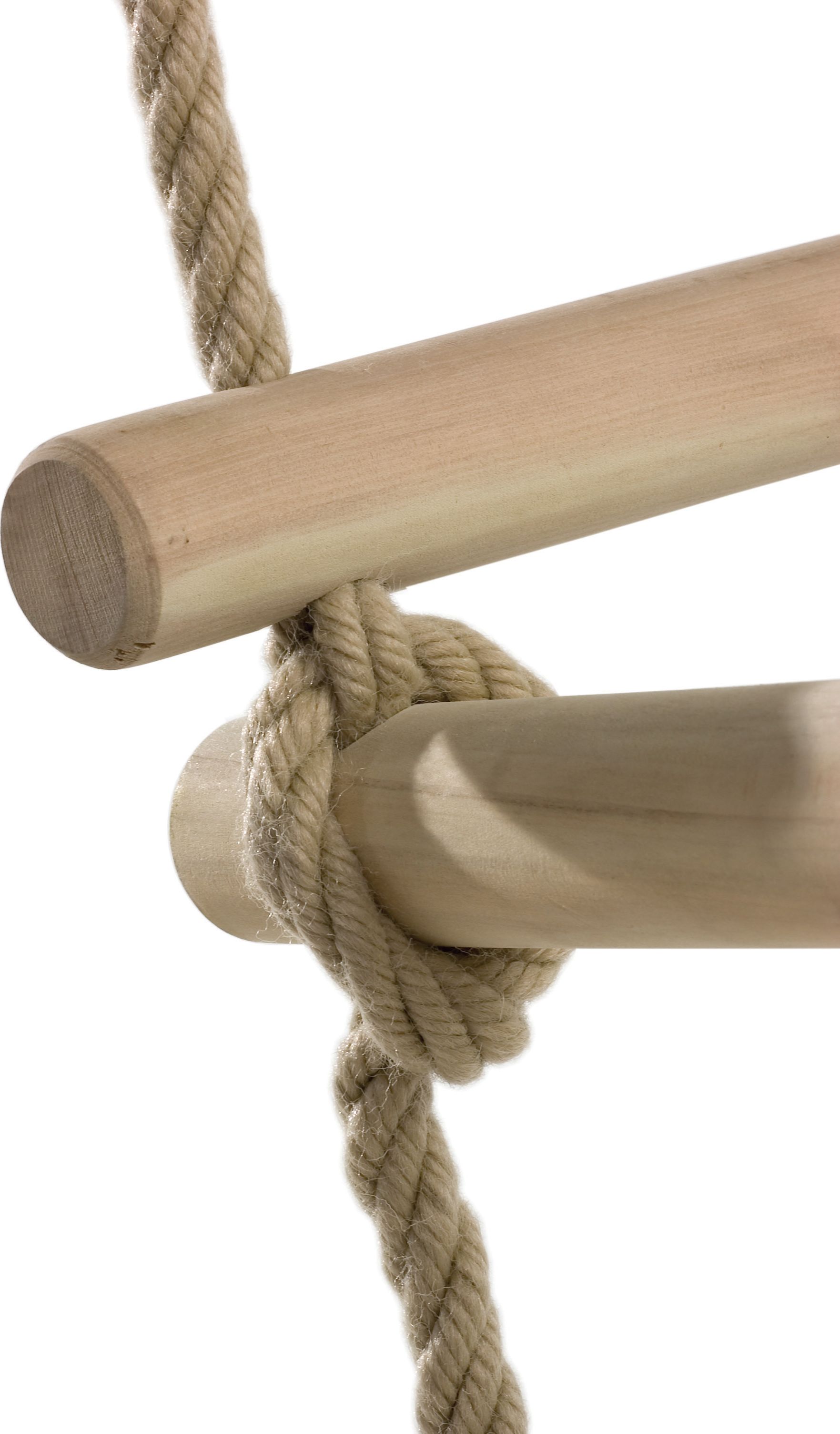 KBT Drabinka Linowa Trójstronna z Drewnianymi Szczeblami 210 cm