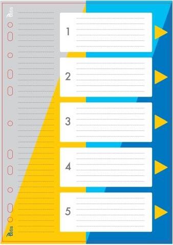 Tetis Przekładki PP TETIS A4 numeryczne 1-5 Tetis