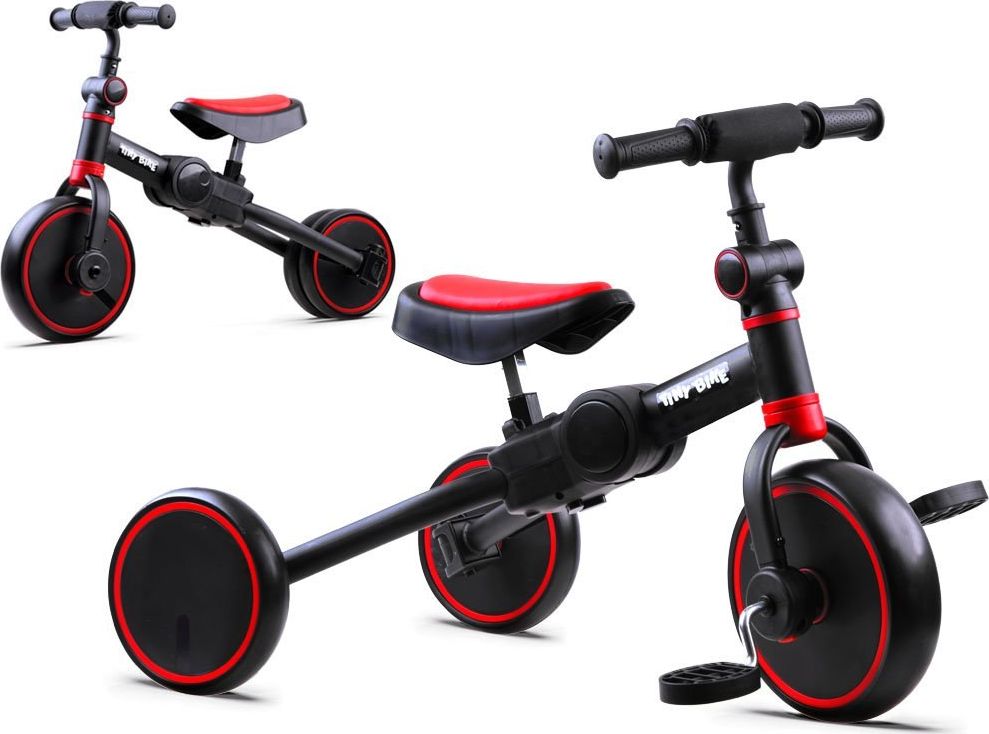 Tiny Bike Rowerek 3w1 trójkołowy, jeździk, biegowy - czerwony (SP0663)