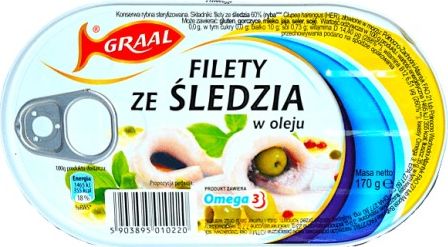 Graal Graal Filety ze śledzia w oleju 170g