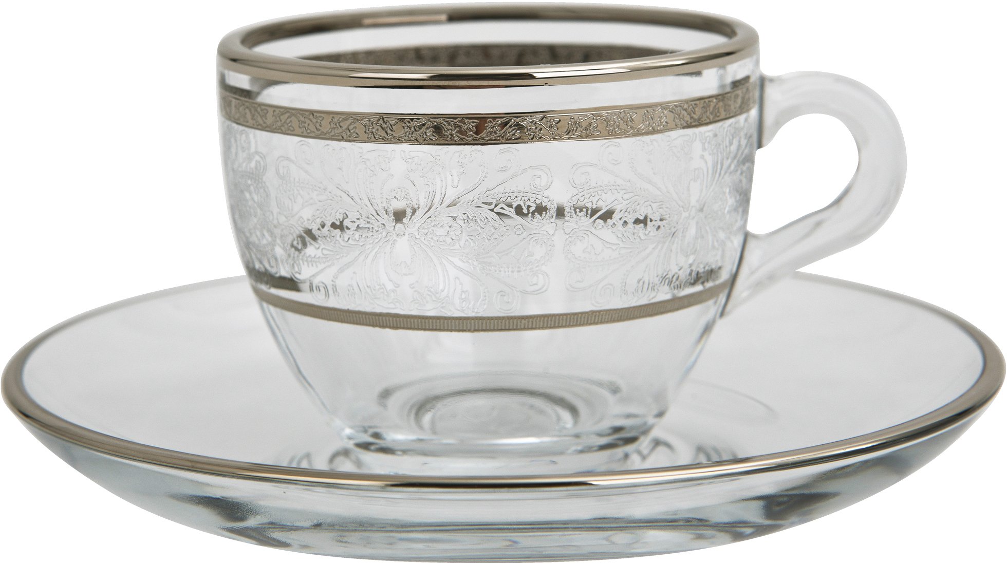 Zestaw 2 filiżanek do espresso 60 ml + spodki Laura