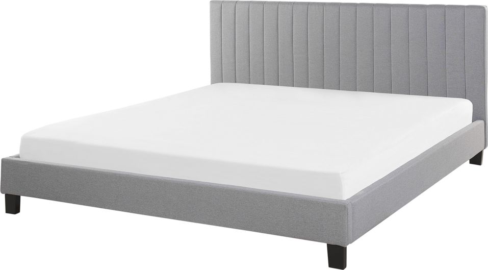 Beliani Łóżko tapicerowane 180 x 200 cm jasnoszare POITIERS