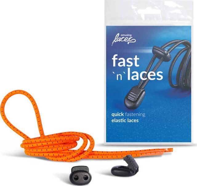 Amusing Laces Elastyczne Sznurówki 120cm Szybkie wiązanie (pomarańczowe)