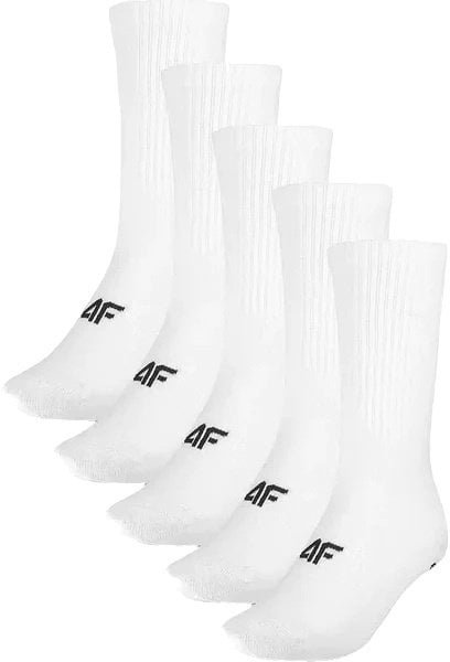 Skarpety 4F Męskie długie 5-Pak Białe Sportowe M