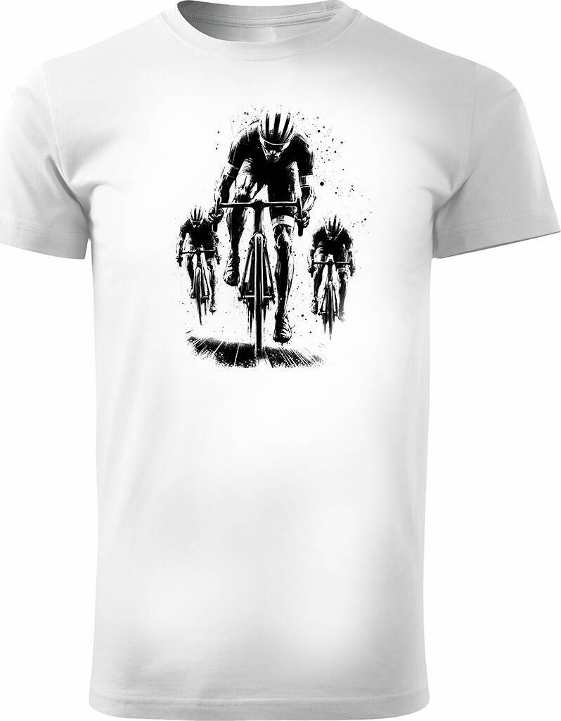 Topslang Koszulka z kolarzem kolarz kolarska kolarzami kolarze dla rowerzysty z kolarką rowerem męska biała REGULAR M