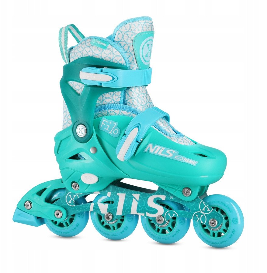 Rolki Nils Extreme NA13102 rekreacyjne regulowane turkusowe r. 26-29
