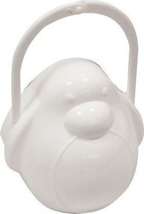 Poupy Pojemnik na smoczek pingwin Biały 0m+ POUPY