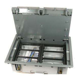 Kontakt-Simon Puszka SF podłogowa szęsciokrotna 12xK45 + 2x SM302/9 szary grafit - SF610/14