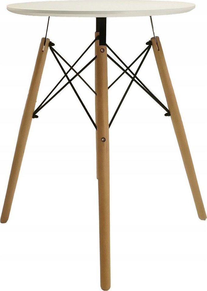 kontrast Stół stolik okrągły skandynawski CARO fi60 biały