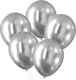 Balony z efektem chromu srebrne 30cm 5szt