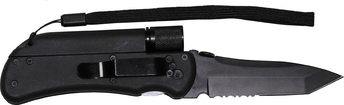 MFH SKŁADANY NÓŻ JEDNORĘCZNY 4 W 1 CZARNY