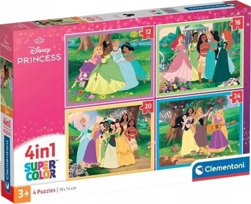 Clementoni Puzzle SuperColor 4w1 Disney Princess - łącznie 72 elementy (21746)