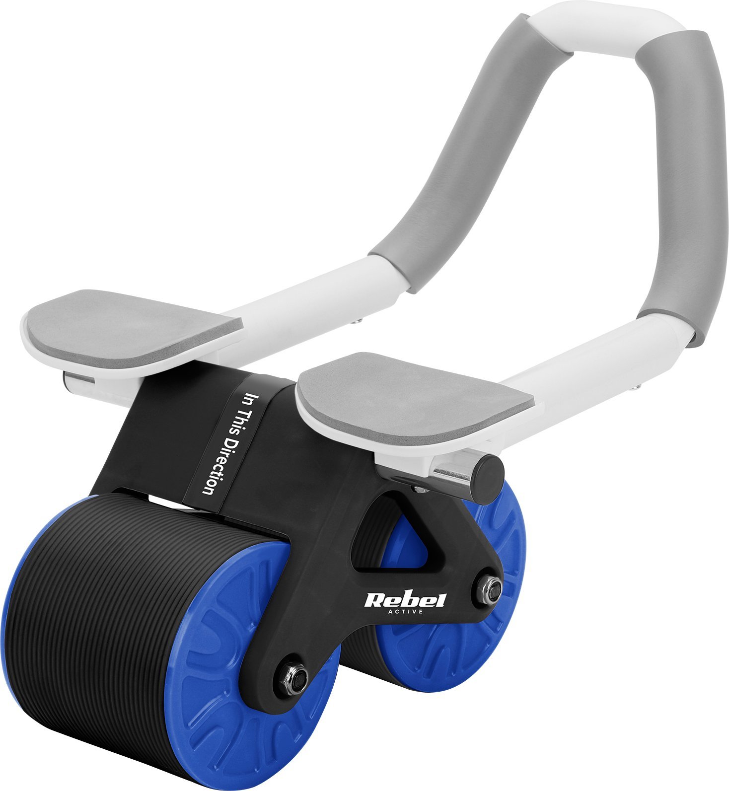 Rebel Przyrząd do ćwiczenia mięśni brzucha z timerem, AB roller Wheel AB-3, kolor czarno-niebieski