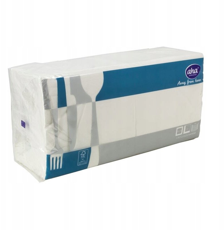 Serwetki AFH AHA, 1-warstwowe, składanie 1/4, 33x33cm, 500 szt., białe