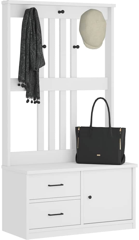 vidaXL Drzewko do przedpokoju „SANDENS" białe lite drewno sosnowe