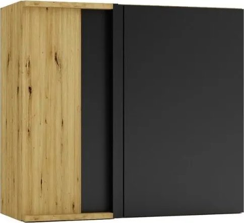 Stolkar Szafka kuchenna narożna ISABEL WNP80 P/L czarny mat/dąb artisan STOLKAR