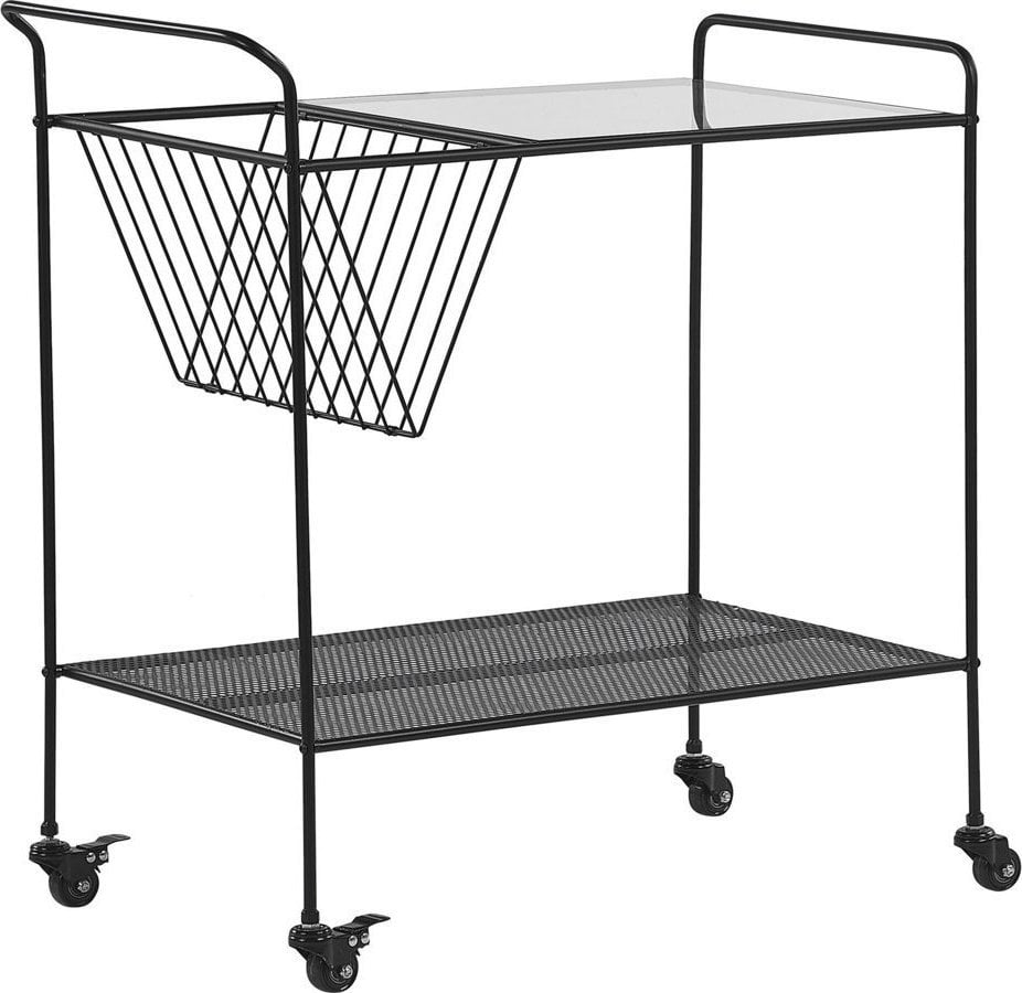 Beliani Metalowy wózek kuchenny 2-poziomowy czarny ALAMO!