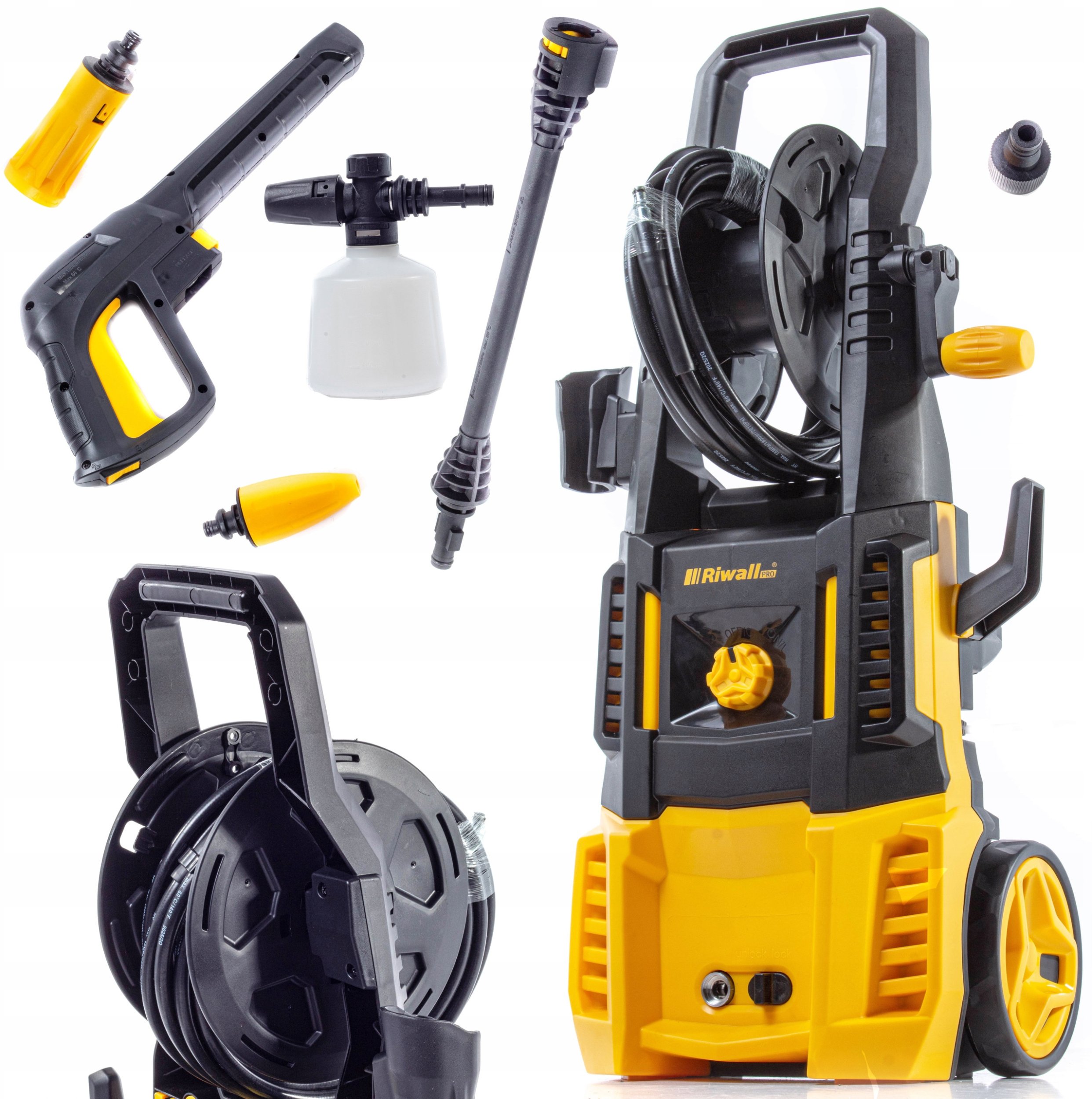 Myjka ciśnieniowa Riwall MYJKA CIŚNIENIOWA REPW-160X - 270barEW TURBO ECO* 492 l/h SET ZWIJACZ