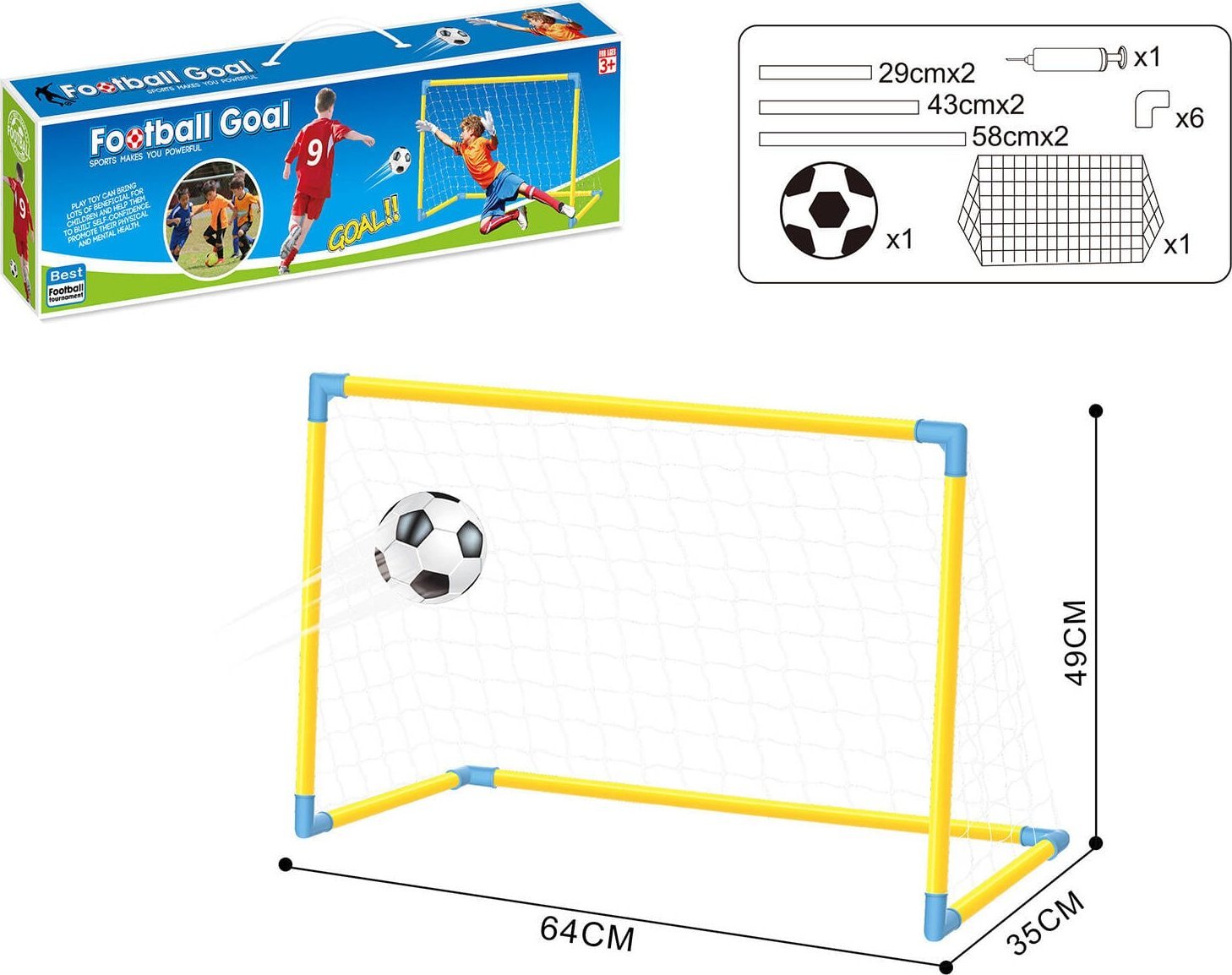 Trifox BRAMKA Z PIŁKĄ 64x35x49