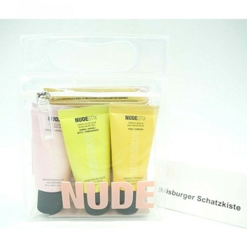 Nudestix 3-Step Citrus Renew Set Nudestix: Lemon-Aid Detox & Glow, Paraben-Free, Anti-Dullnes, Peeling Lotion, 20 ml + Nudeskin Citrus-C, Moisturizing