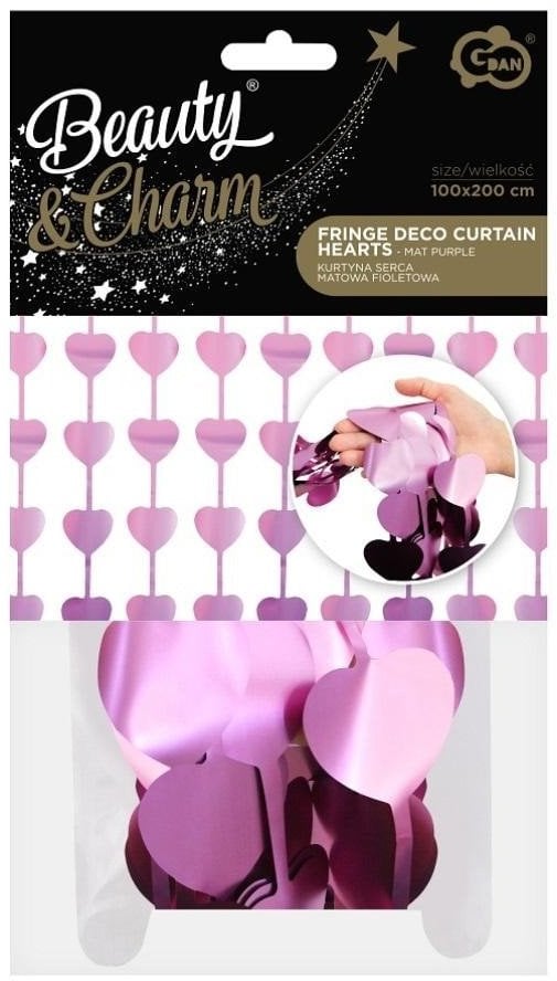 GoDan Kurtyna B&C serca matowa fioletowa 100x200cm