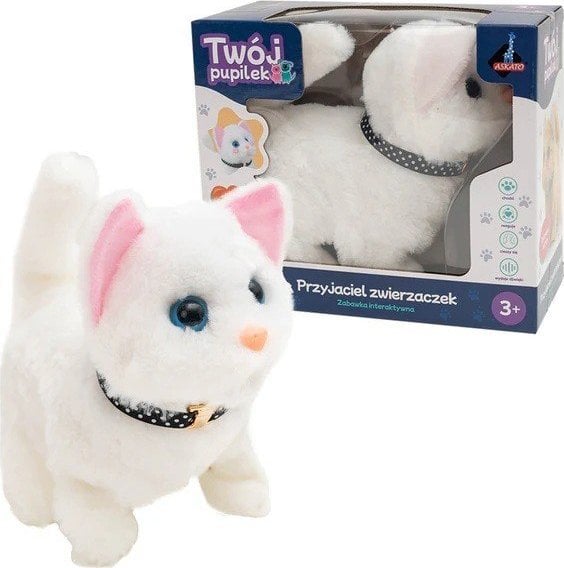 Maskotka interaktywna Twój pupilek - Kotek biały ASKATO
