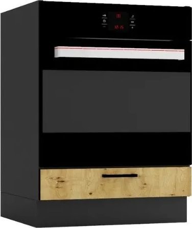 Stolkar Szafka pod piekarnik ANIKA DK60 grafitowa/dąb artisan STOLKAR