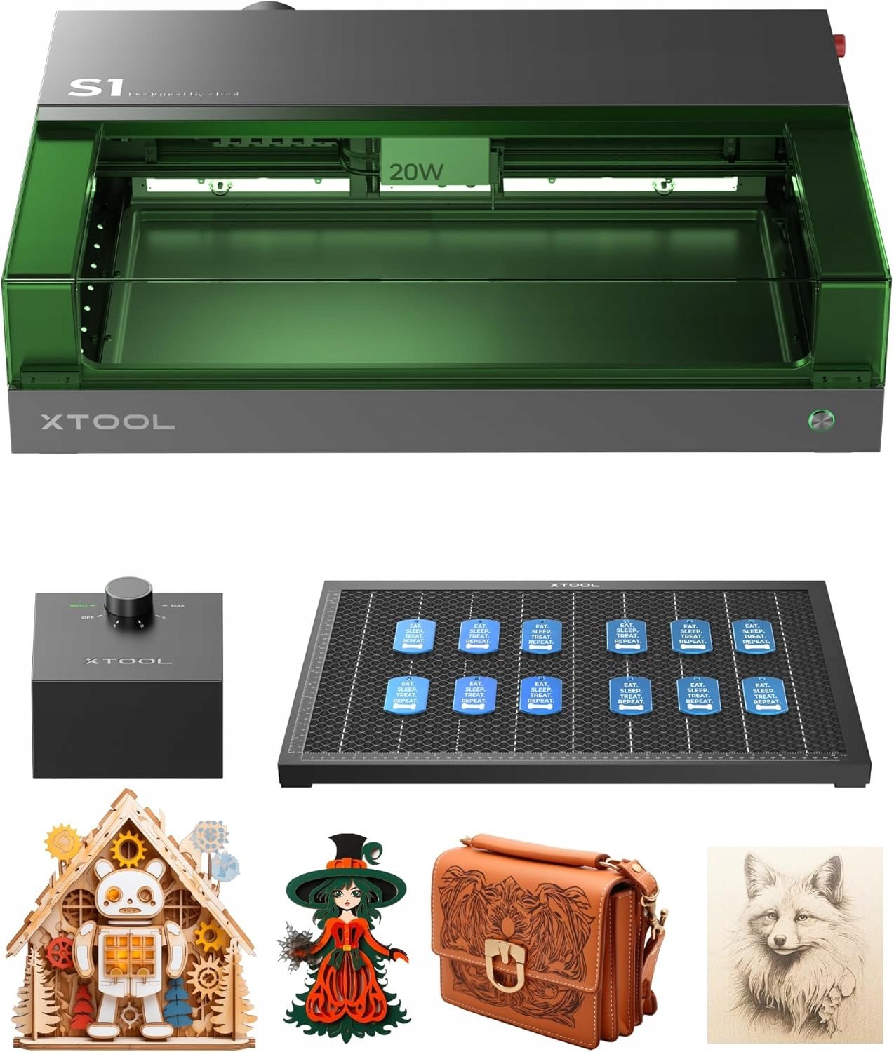 xTool S1 Maszyna do grawerowania laserowego 20W 600 mm/s 498x333 mm