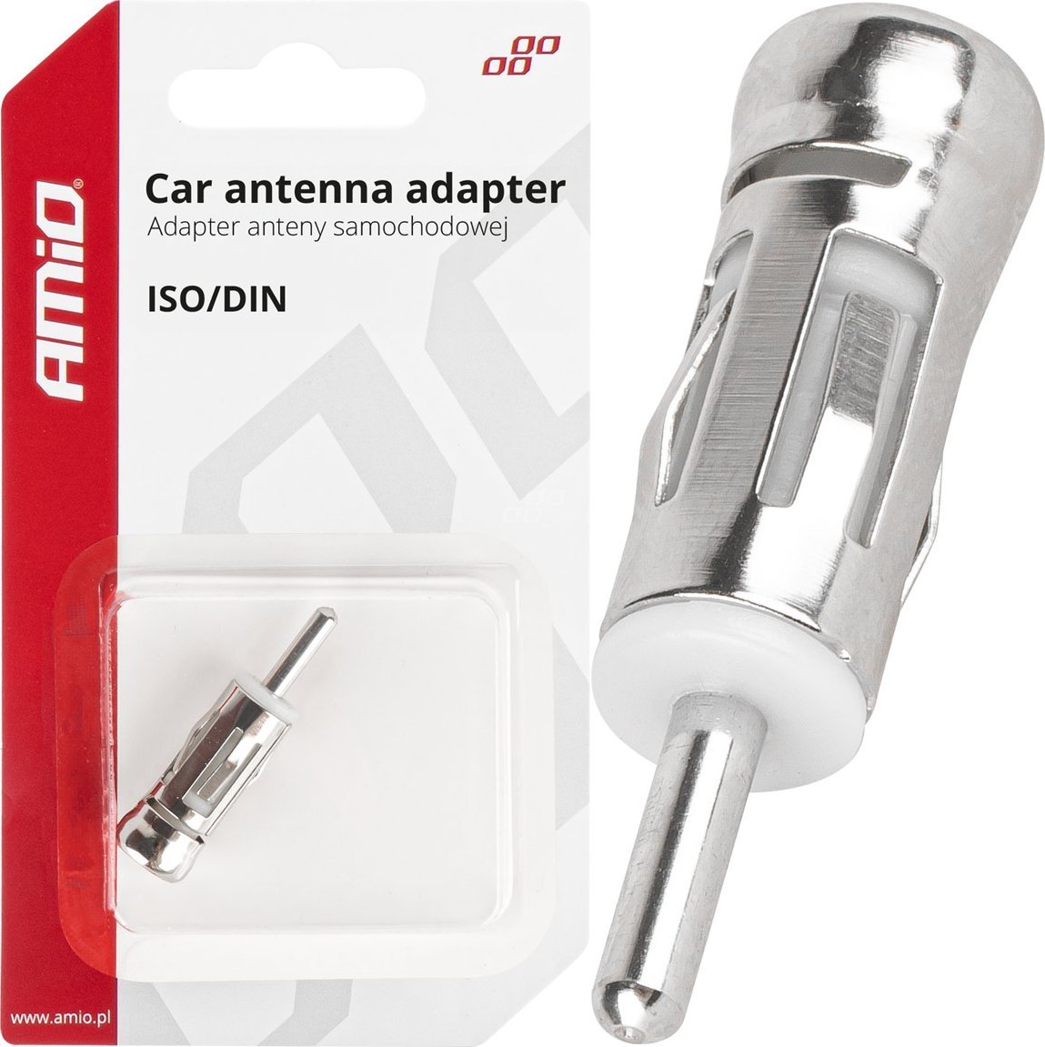 AMiO Adapter antenowy redukcja wtyk iso din prosty amio-03966
