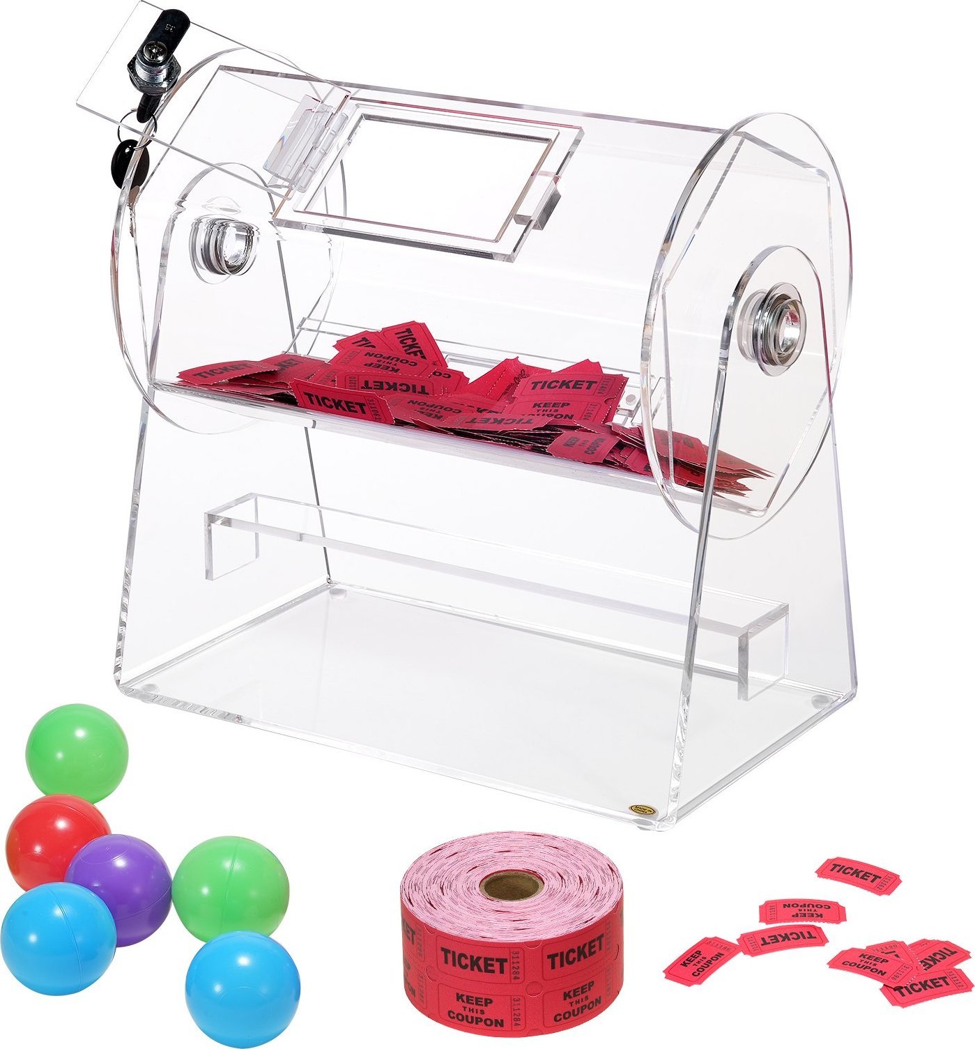 Bęben loteryjny akrylowy 30,8 x 31 cm