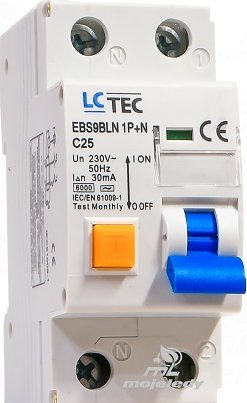 LCTec Wyłącznik różnicowoprądowy C 25A 30mA 1P+N EBS9BLN
