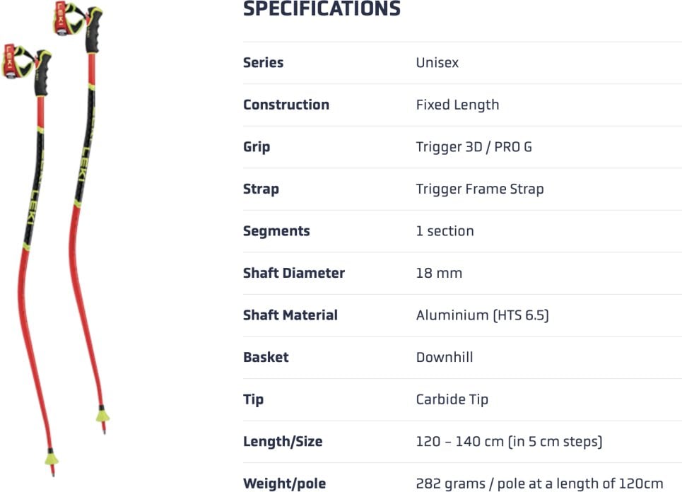 LEKI KIJE WCR SG/DH 3D 652 120