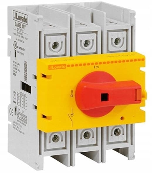 Rozłącznik izolacyjny 3P 80A pokrętło żółto/czerwone GA080ARY