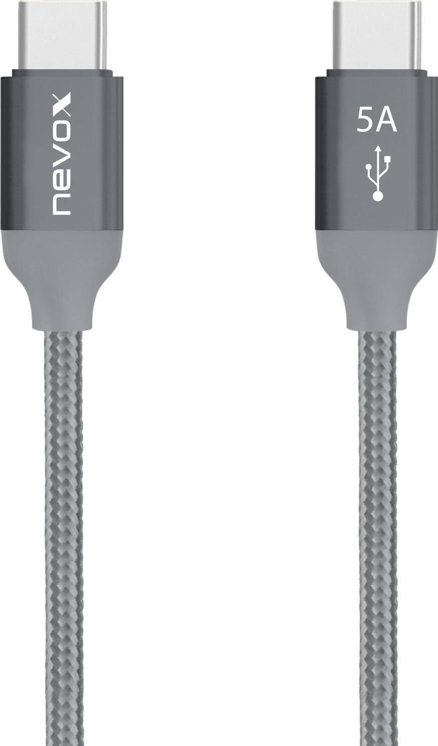 Kabel USB Nevox USB-C - USB-C 2 m Szary (1654)