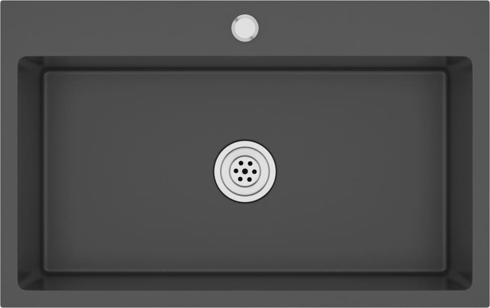 Zlewozmywak vidaXL Ręcznie robiony kuchenny z otworem na kran, czarny, stal