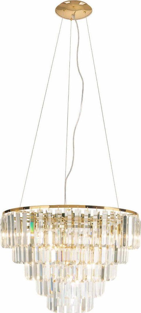 Lampa wisząca MAXlight LAMPA wisząca MONACO P0424 Maxlight kryształowa OPRAWA zwis glamour crystal złota przezroczysty