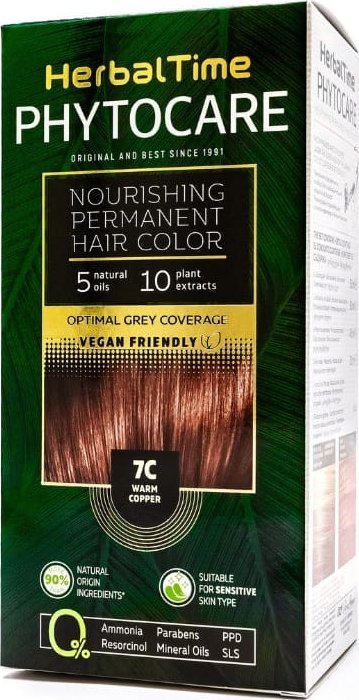 ENERGY OF VITAMINS HERBAL TIME Phytocare Farba do włosów naturalna 7C Warm Copper