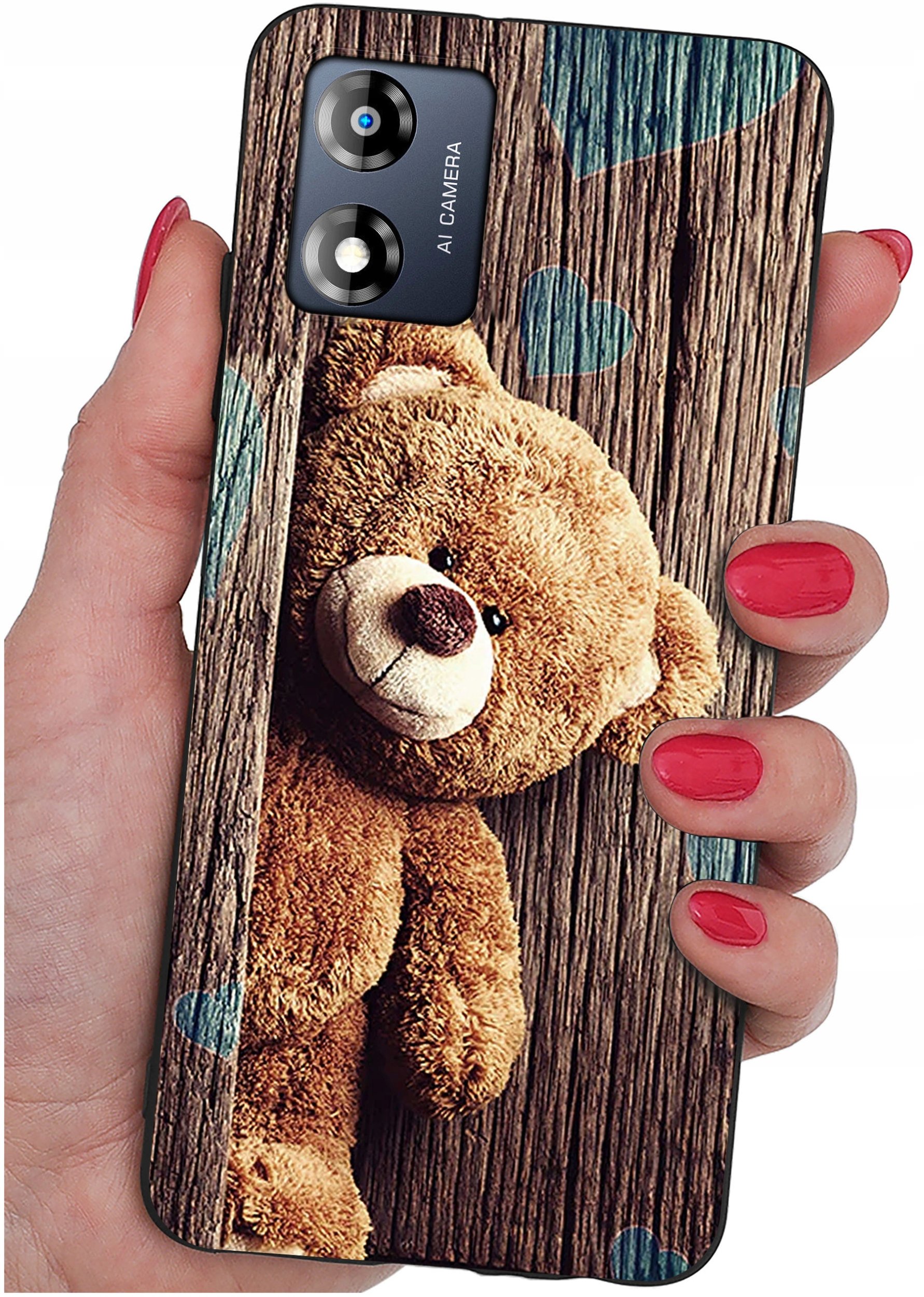 Etui do Motorola Moto E13 WZORY |SILIKONOWE MATT CASE + SZKŁO 9H