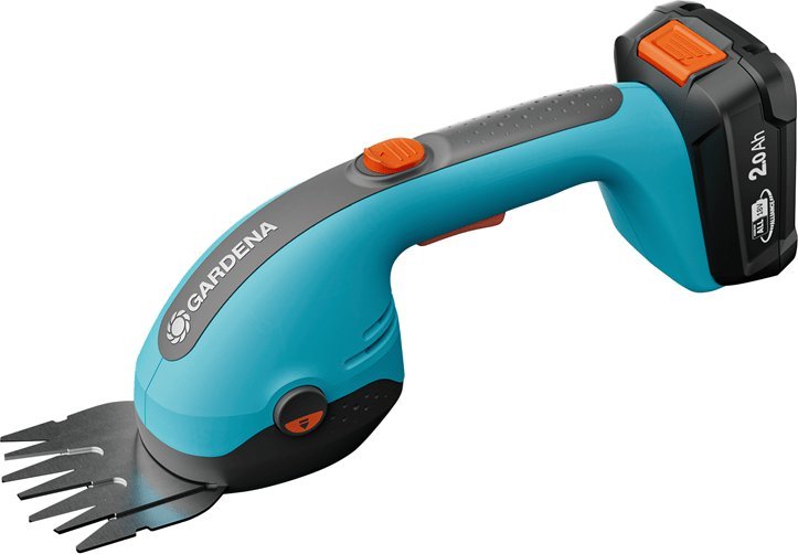 Gardena GARDENA cordless grass shears PowerCut 20/18V P4A, with shrub blade (turquoise/grey, Li-Ion battery 2.0Ah, POWER FOR ALL ALLIANCE)