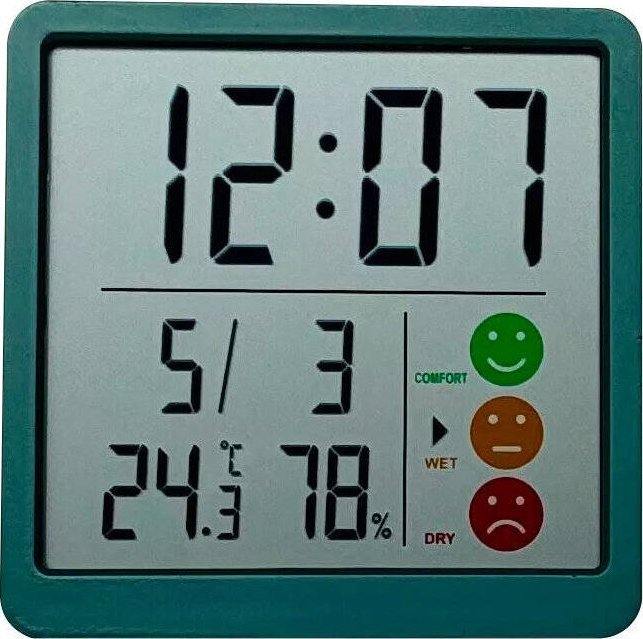 Perfect Termometr Higrometr Zegar Perfect JB-8211 zielony