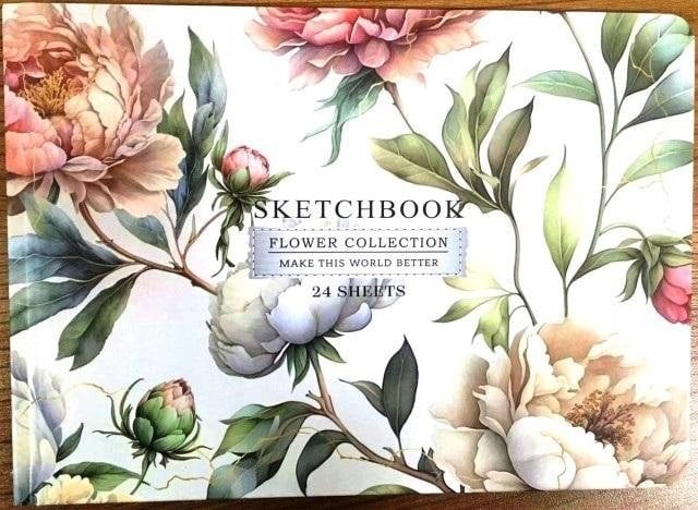 Teka Szkicownik A5/24K gładki Kwiaty jasne FRESH