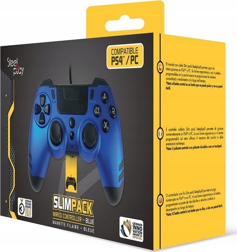 Pad SteelPlay STEELPLAY Slim Pack Wired Controller Sapphire Blue Multi