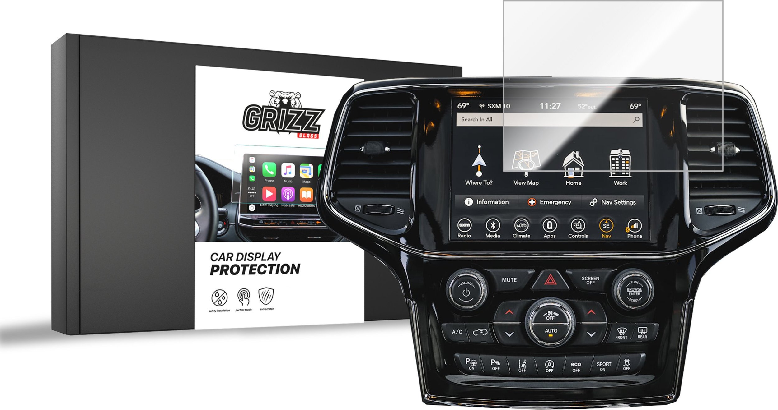 GrizzGlass Folia ceramiczna GrizzGlass CarDisplay Protection do Jeep Grand Cherokee 2018
