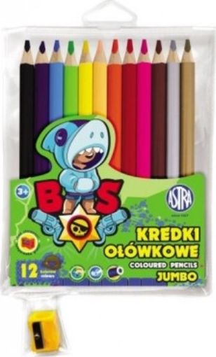 ASTRA art-pap Kredki ołówkowe Jumbo BS 12 kolorów + temperówka