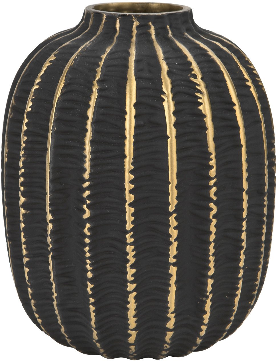 Wazon szklany 19cm czarno-złoty AP172406