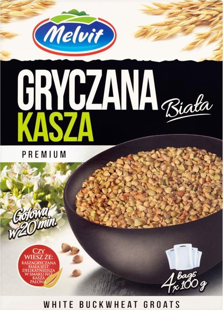 Melvit Melvit Premium Kasza gryczana biała 400 g (4 torebki)