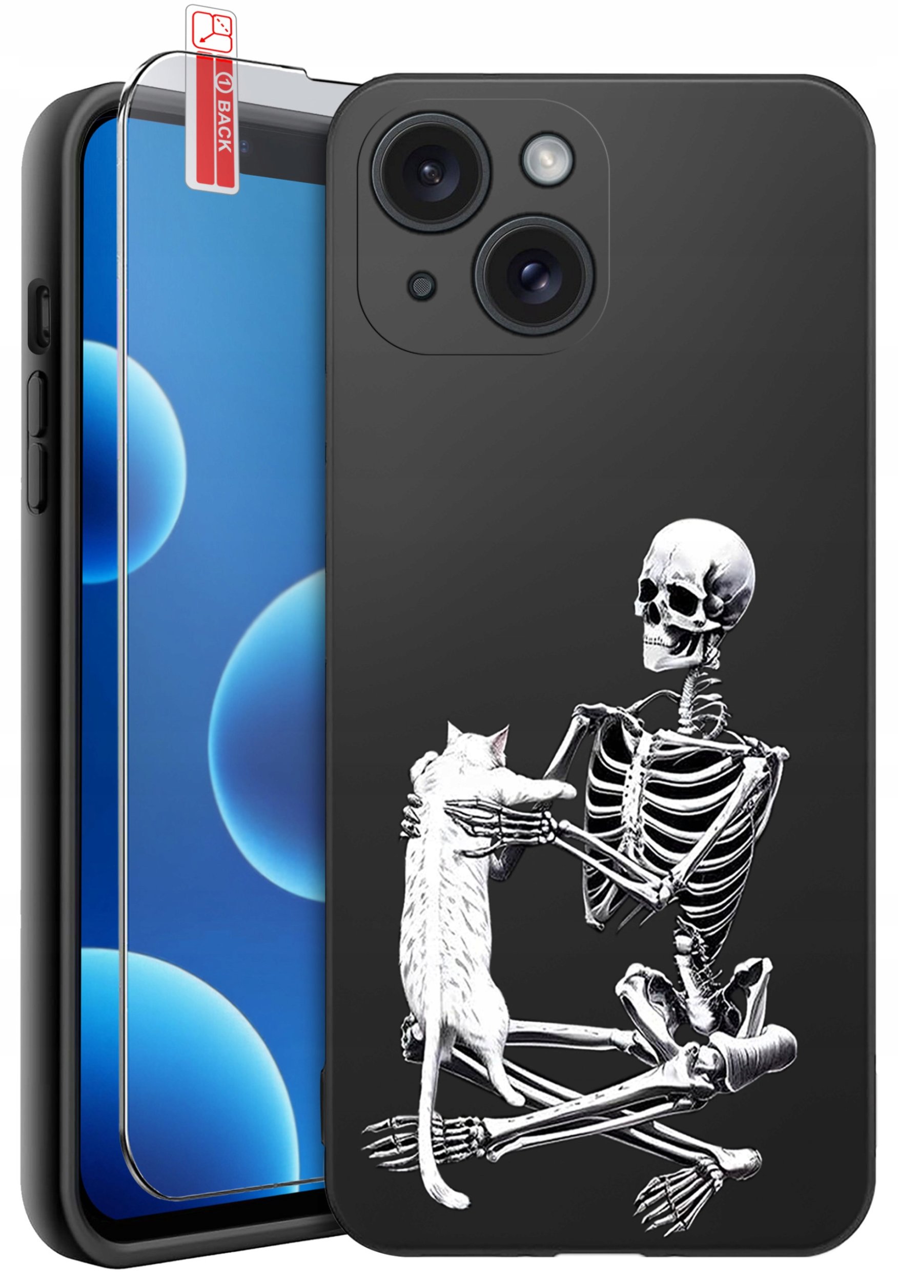 ETUI do iPhone 13 | 14 | WZORY | SILIKONOWE MATT CASE + SZKŁO 9H