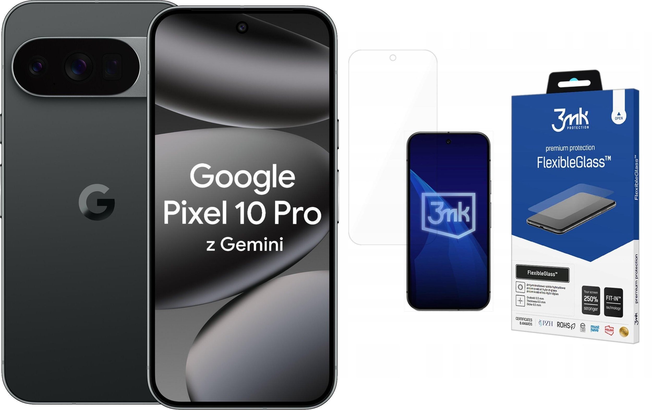 Smartfon Pixel 10 Pro 5G 16/128GB Czarny (GA09601-GB) + FlexibleGlass