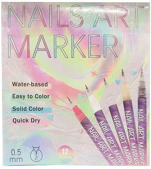 Flamastry do malowania paznokci 12 kolorów
