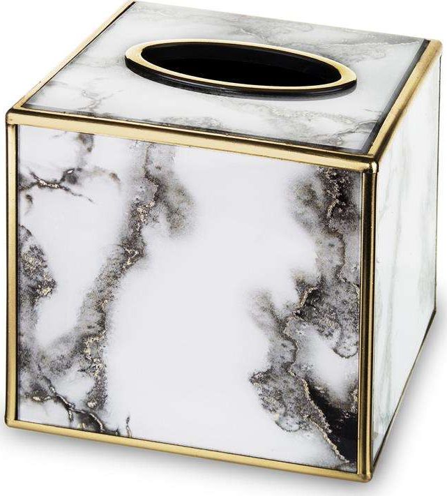 Art-Pol Chustecznik Marmurowy szklany sześcian 13,5 cm